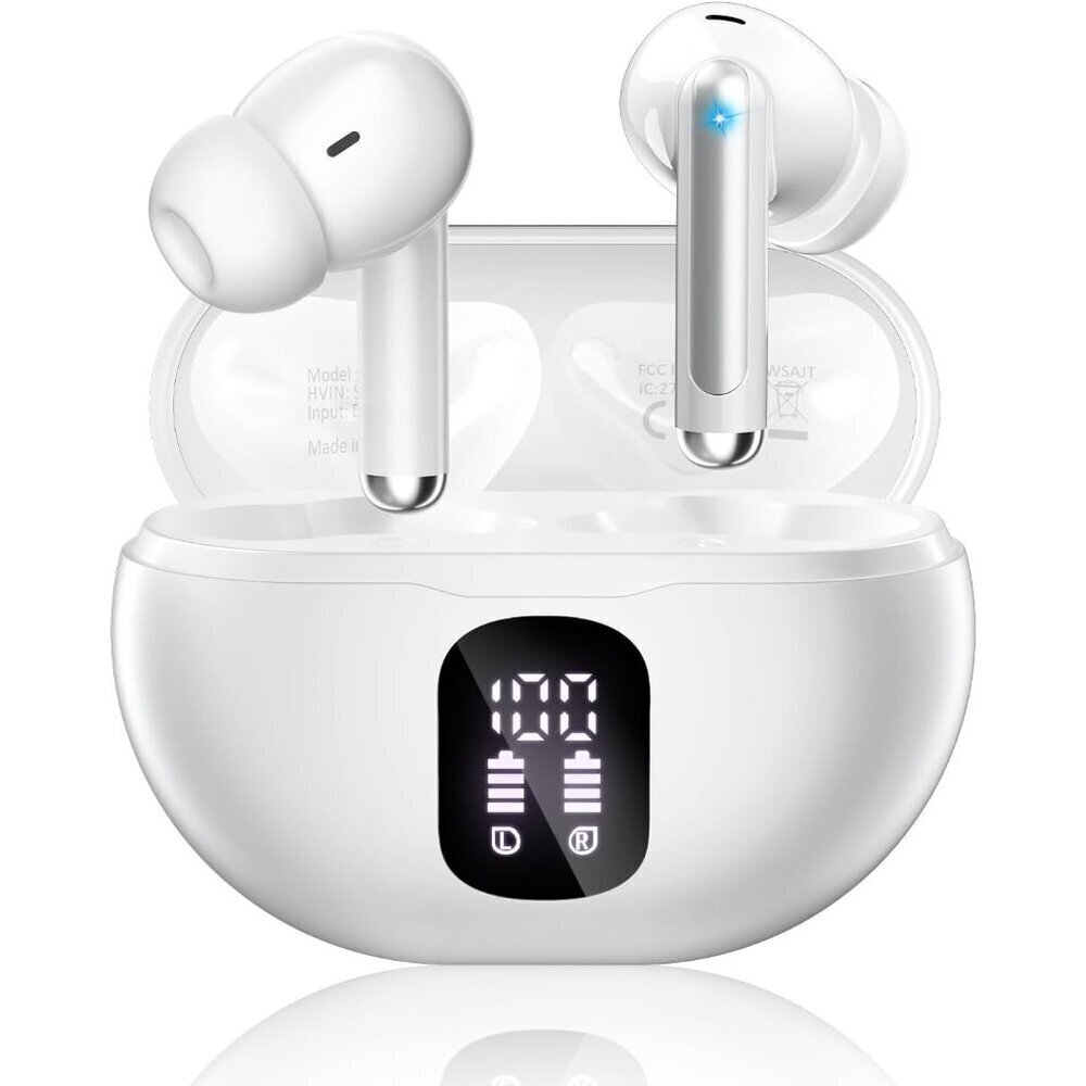 Wireless Earbuds, Bluetooth 5.4 Headphones with 50H Playback, Deep Bass Stereo E